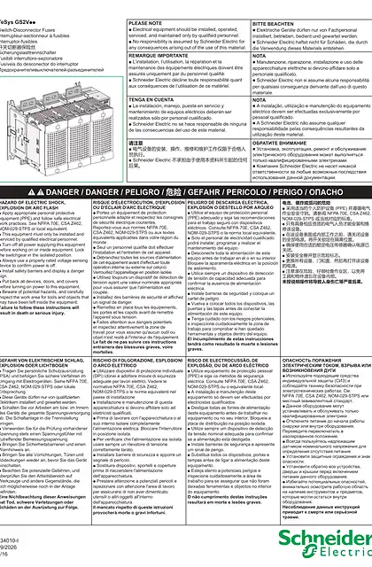 schneider施耐德TeSys GS2Voo - 开关切断器保险丝 1250 A - 说明页
